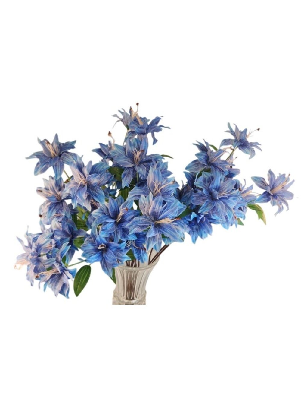 Luxury Artificial Tiger Lily Stem 34 Inch | Blue Faux Lily | Designer Artificial - Picture 11 of 13